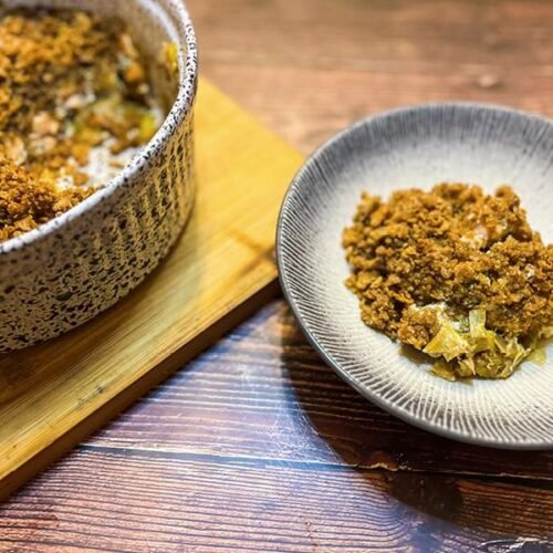 Recette de crumble saumon poireaux