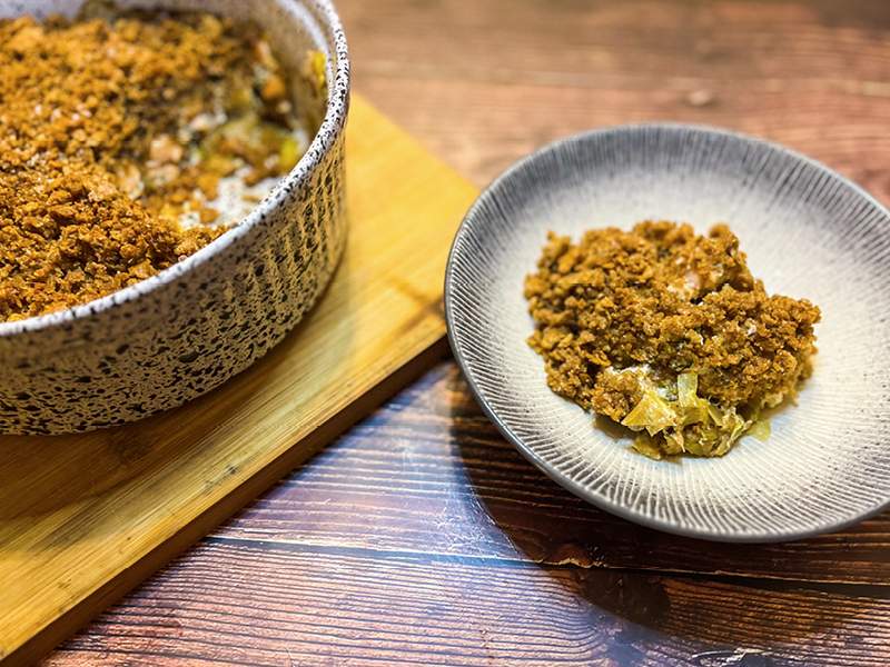 recette crumble saumon poireaux