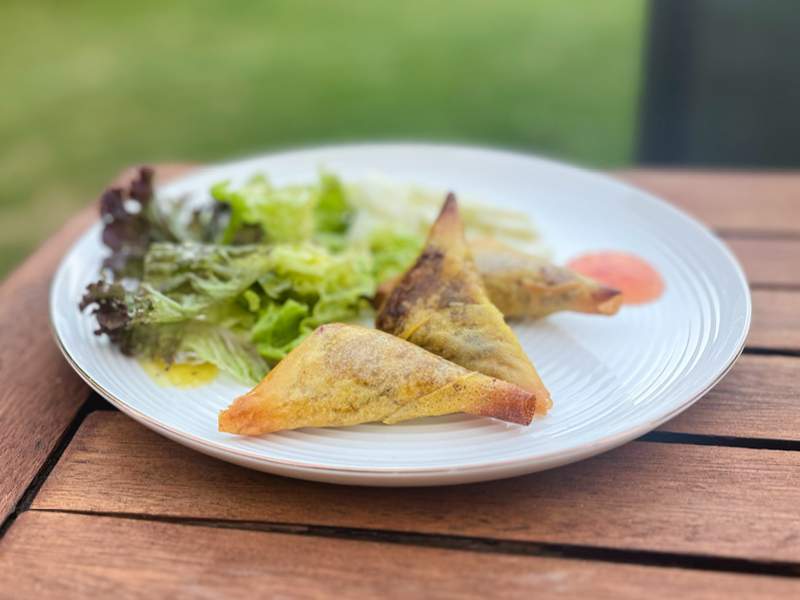 Recette croustillant en samosa de poulet curry