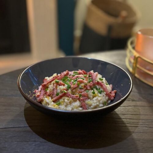 Recette risotto automnal fondue de poireau