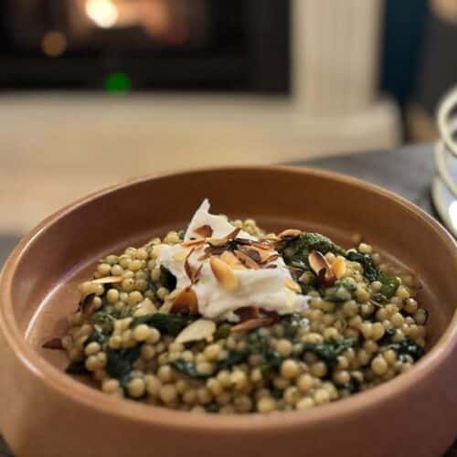 Recette risotto verde perles et burrata crémeuse