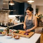 Cuisine aménagée pour la préparation des repas